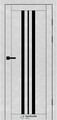 Міжкімнатні двері Syndicate Doors SD-PVC-107 Бетон світлий ПВХ чорне скло