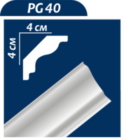 Екструдований плінтус РG-40, 2 м