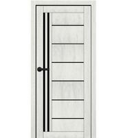 Міжкімнатні двері Syndicate Doors SD-PVC-114 Санома платінум екошпон чорне скло