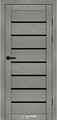 Міжкімнатні двері Syndicate SD-PVC-102 Бетон світлий ПВХ чорне скло